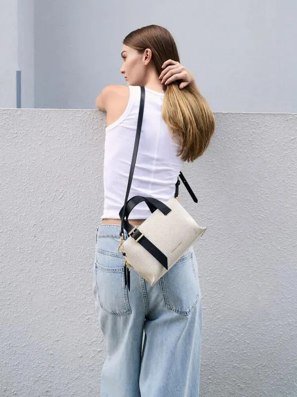 Women Marceline Canvas Bowling Bag 8211 Multi CHARLES and KEITH Top Handle Bags