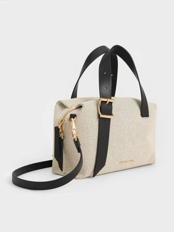 Women Marceline Canvas Bowling Bag 8211 Multi CHARLES and KEITH Top Handle Bags