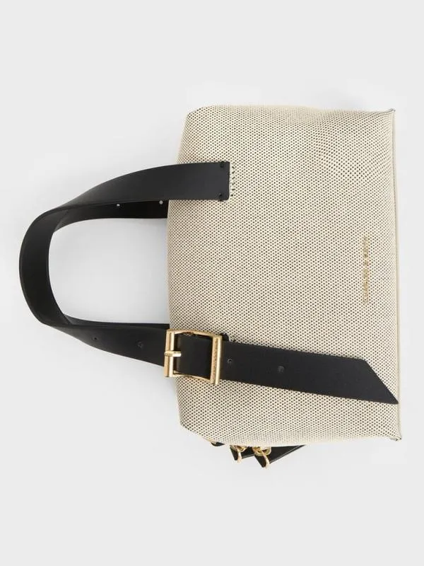 Women Marceline Canvas Bowling Bag 8211 Multi CHARLES and KEITH Top Handle Bags