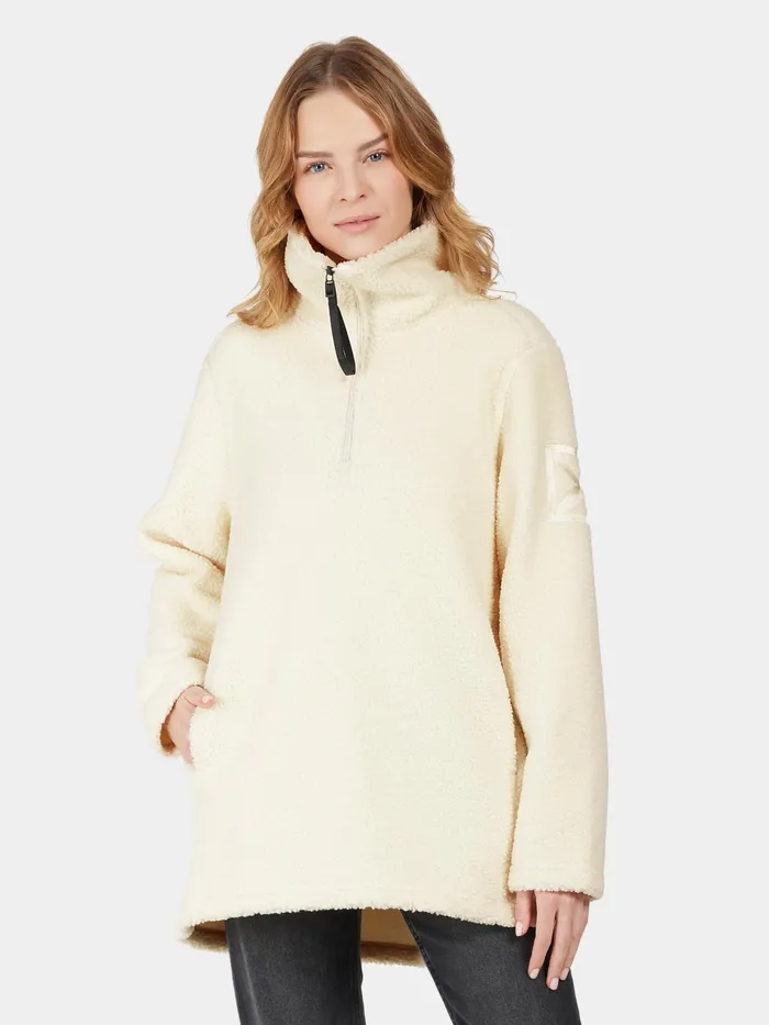 Women Marina HalfZip White Foam Didriksons Autumn Jackets