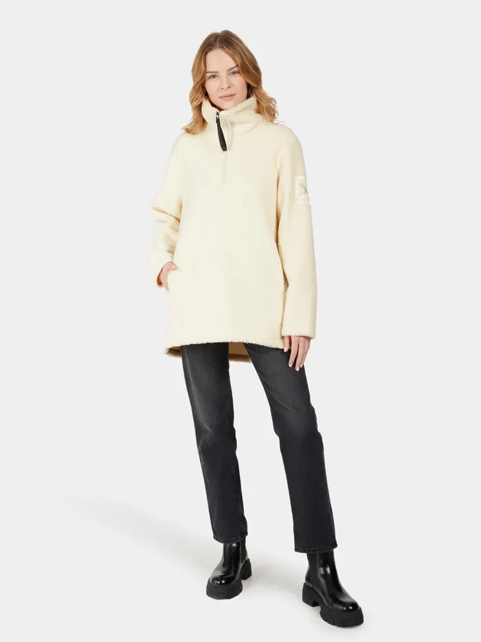 Women Marina HalfZip White Foam Didriksons Autumn Jackets