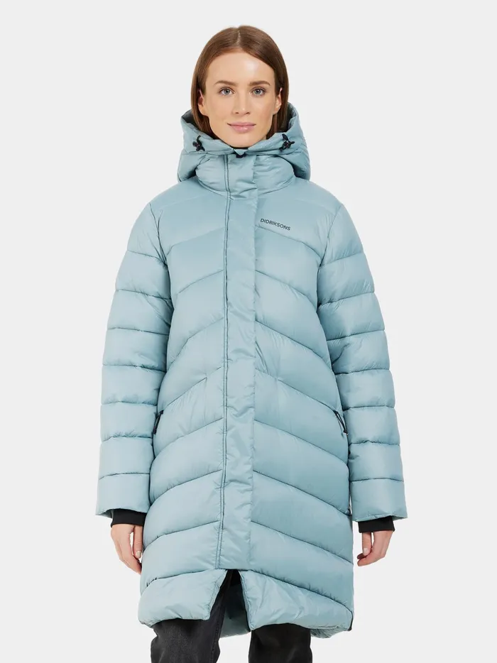 Women Marion Parka Factory Blue Didriksons Autumn Jackets