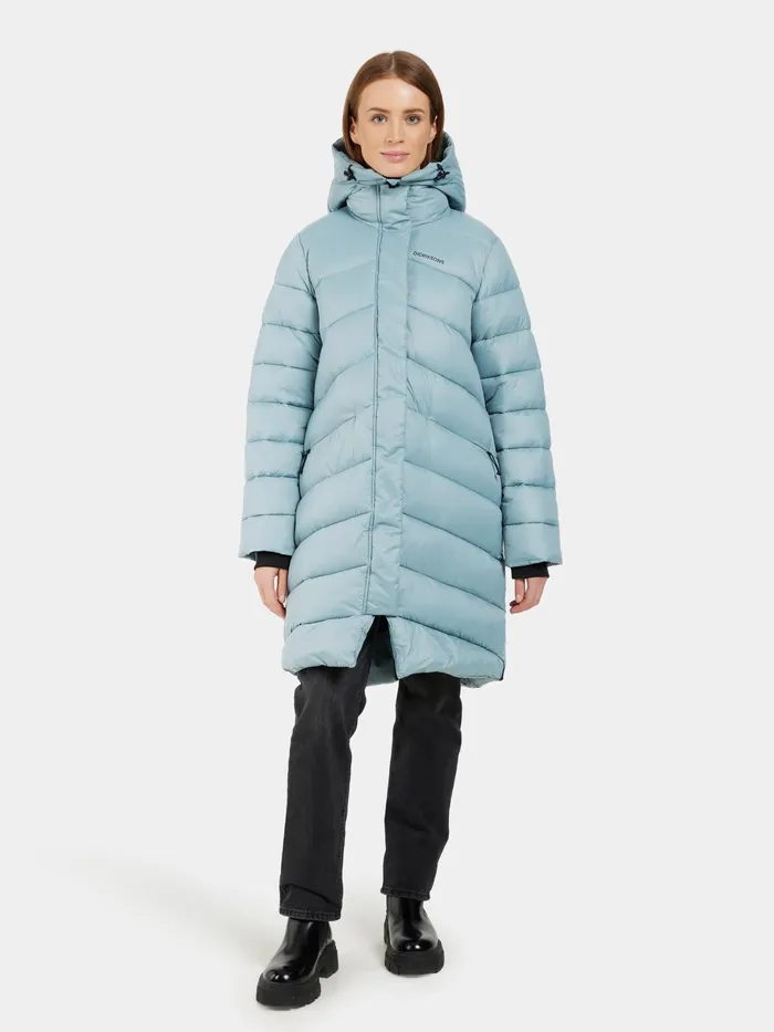 Women Marion Parka Factory Blue Didriksons Autumn Jackets