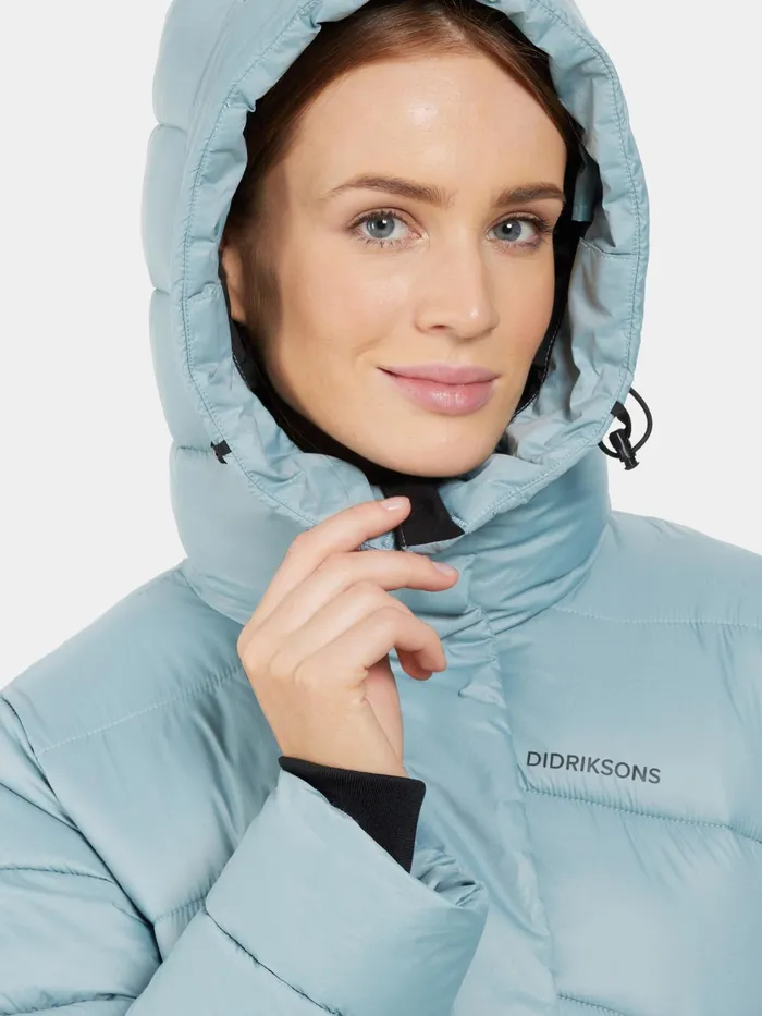 Women Marion Parka Factory Blue Didriksons Autumn Jackets