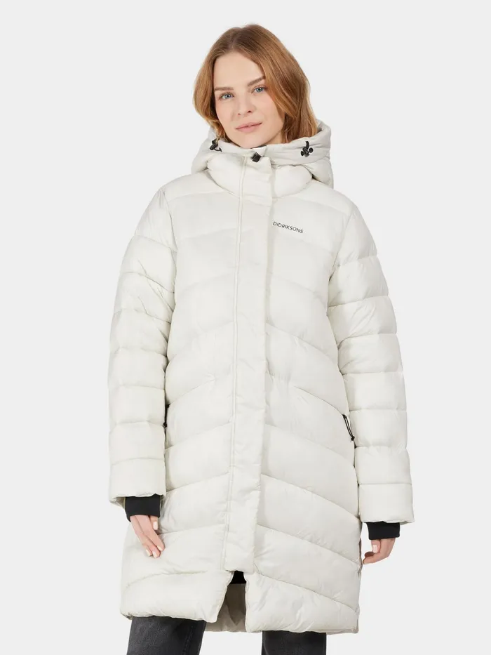 Women Marion Parka White Foam Didriksons Autumn Jackets