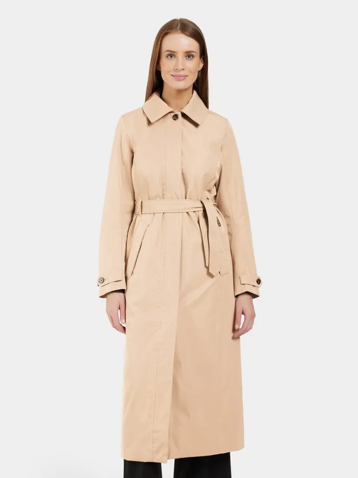 Women Matilde Coat Long Beige Didriksons Waterproof Jackets