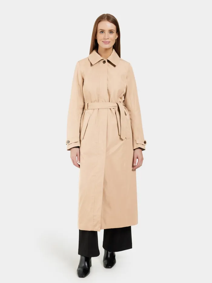 Women Matilde Coat Long Beige Didriksons Waterproof Jackets