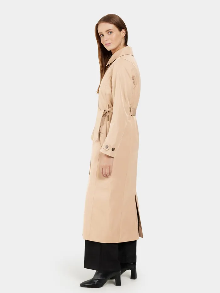 Women Matilde Coat Long Beige Didriksons Waterproof Jackets