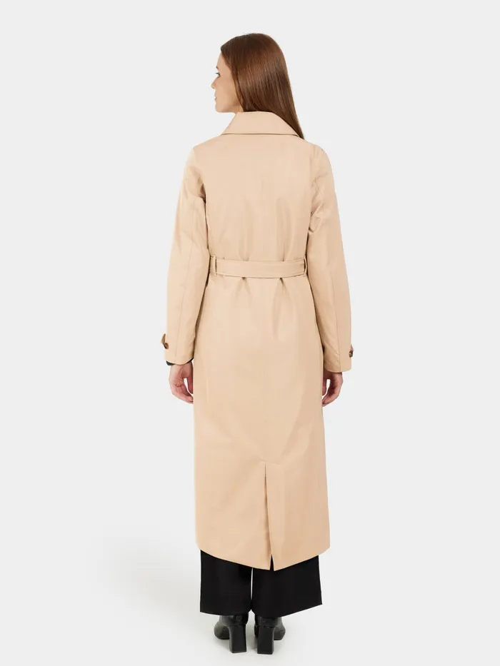 Women Matilde Coat Long Beige Didriksons Waterproof Jackets