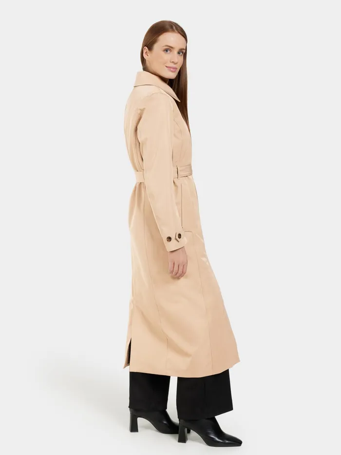 Women Matilde Coat Long Beige Didriksons Waterproof Jackets