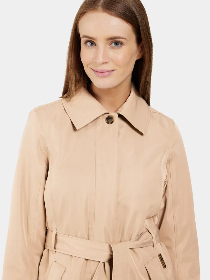 Women Matilde Coat Long Beige Didriksons Waterproof Jackets