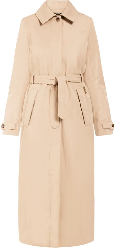 Women Matilde Coat Long Beige Didriksons Waterproof Jackets