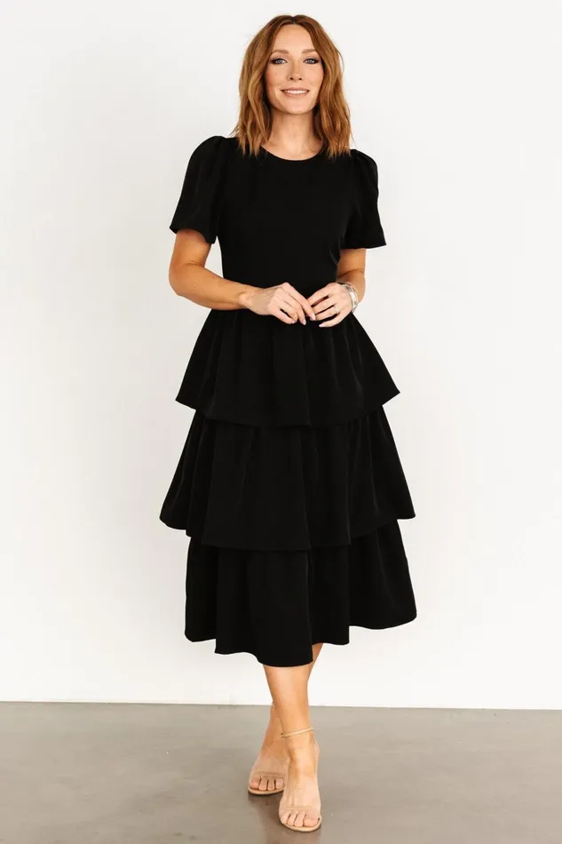 Women Maxi Dresses Baltic Born Cadenza Tiered Maxi Dress Black Women Maxi Dresses Baltic Born Cadenza Tiered Maxi Dress Black