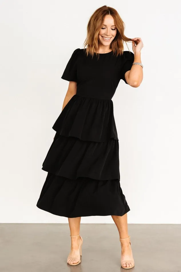 Women Maxi Dresses Baltic Born Cadenza Tiered Maxi Dress Black Women Maxi Dresses Baltic Born Cadenza Tiered Maxi Dress Black