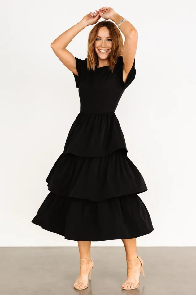 Women Maxi Dresses Baltic Born Cadenza Tiered Maxi Dress Black Women Maxi Dresses Baltic Born Cadenza Tiered Maxi Dress Black