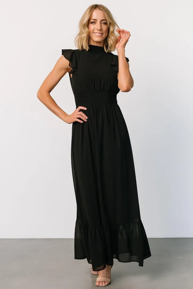 Women Maxi Dresses Baltic Born Kearny Ruffle Maxi Dress Black