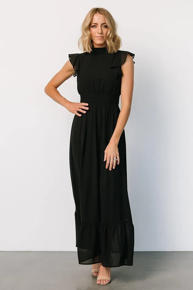 Women Maxi Dresses Baltic Born Kearny Ruffle Maxi Dress Black Women Maxi Dresses Baltic Born Kearny Ruffle Maxi Dress Black
