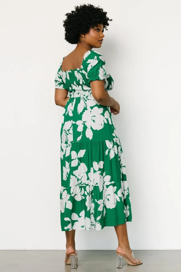Women Maxi Dresses Baltic Born Kelley Smocked Maxi Dress Green White Women Maxi Dresses Baltic Born Kelley Smocked Maxi Dress Green White