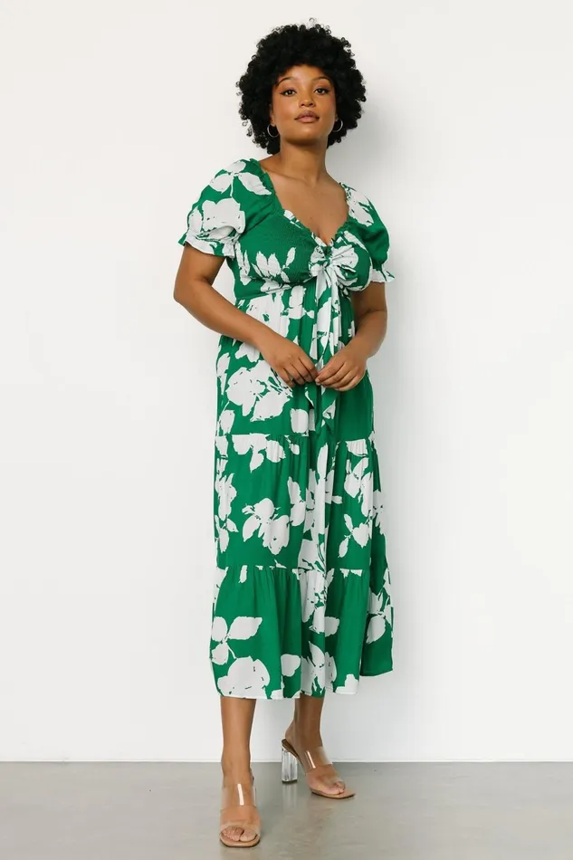 Women Maxi Dresses Baltic Born Kelley Smocked Maxi Dress Green White Women Maxi Dresses Baltic Born Kelley Smocked Maxi Dress Green White