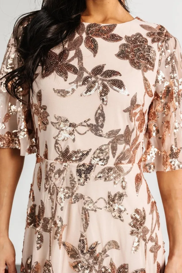 Women Maxi Dresses Baltic Born Lucy Sequin Dress Rose Gold Women Maxi Dresses Baltic Born Lucy Sequin Dress Rose Gold