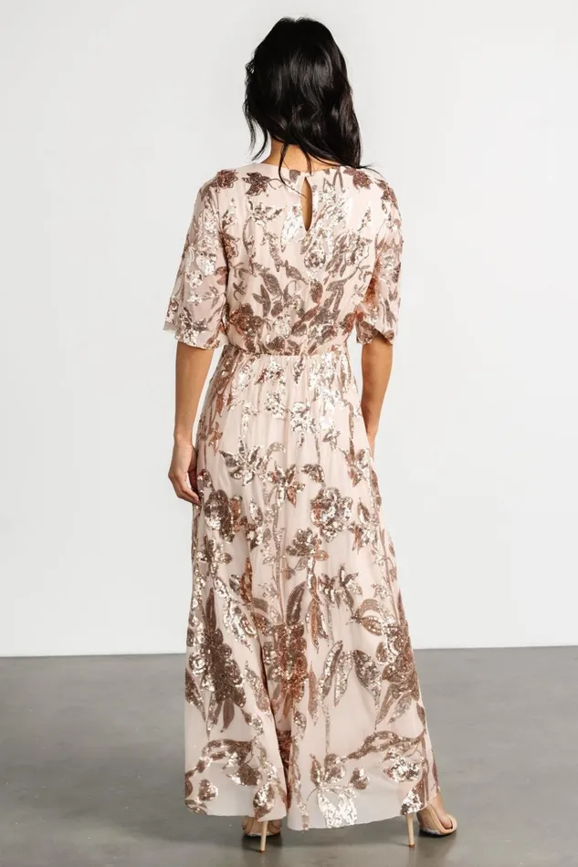 Women Maxi Dresses Baltic Born Lucy Sequin Dress Rose Gold Women Maxi Dresses Baltic Born Lucy Sequin Dress Rose Gold