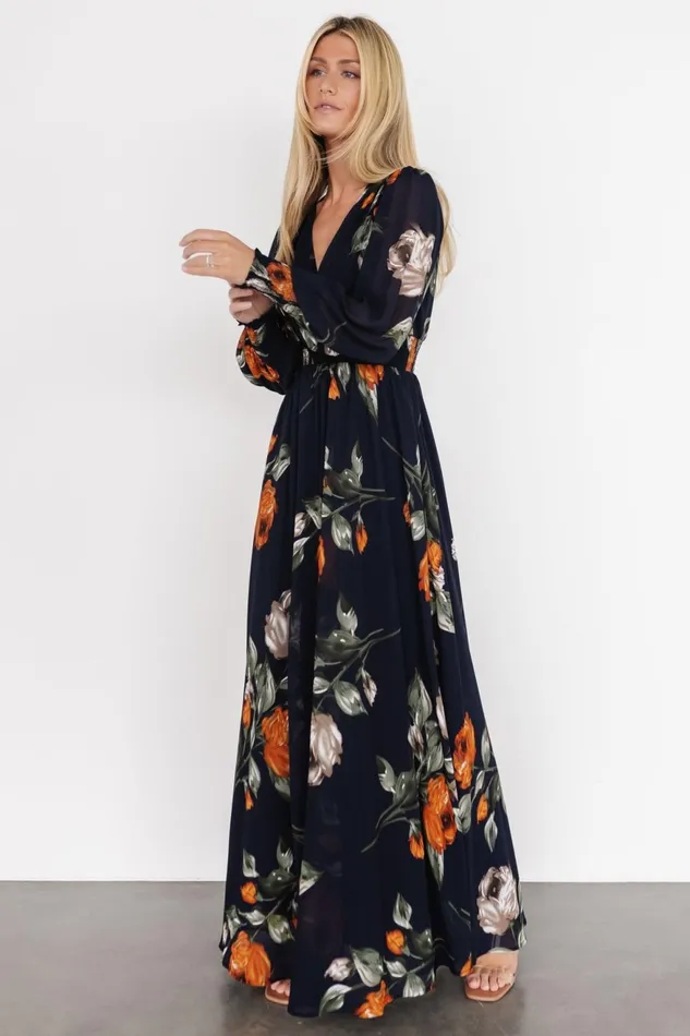 Women Maxi Dresses Baltic Born Olivia Maxi Dress Midnight Navy Floral