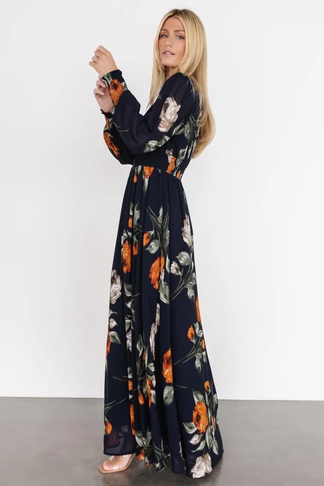 Women Maxi Dresses Baltic Born Olivia Maxi Dress Midnight Navy Floral