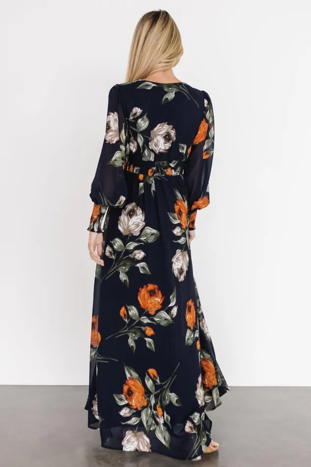 Women Maxi Dresses Baltic Born Olivia Maxi Dress Midnight Navy Floral