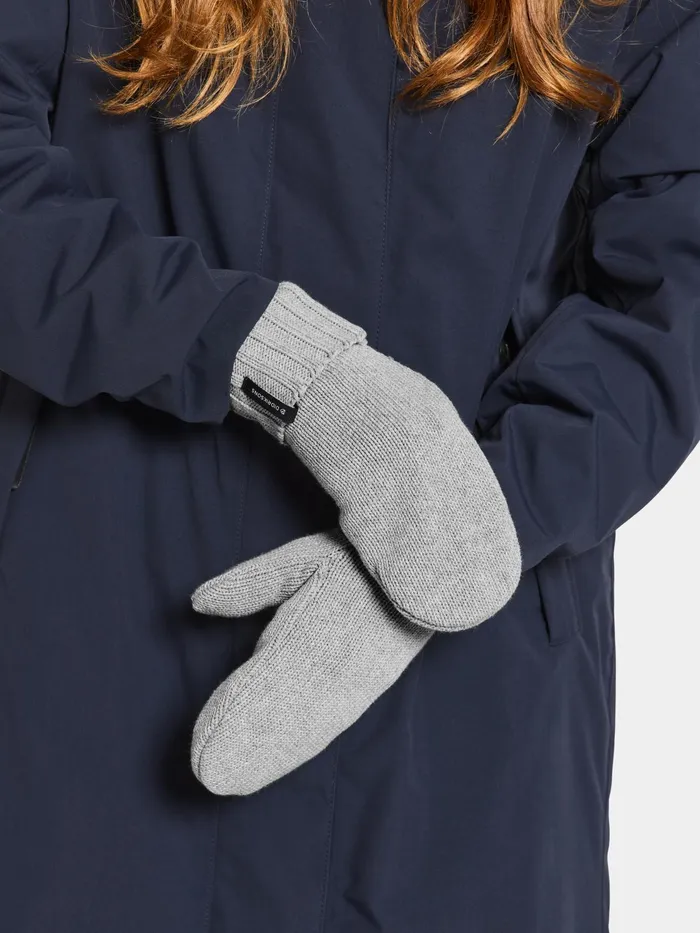 WomenMen Kaj Mittens Grey Melange Didriksons Gloves and Scarves