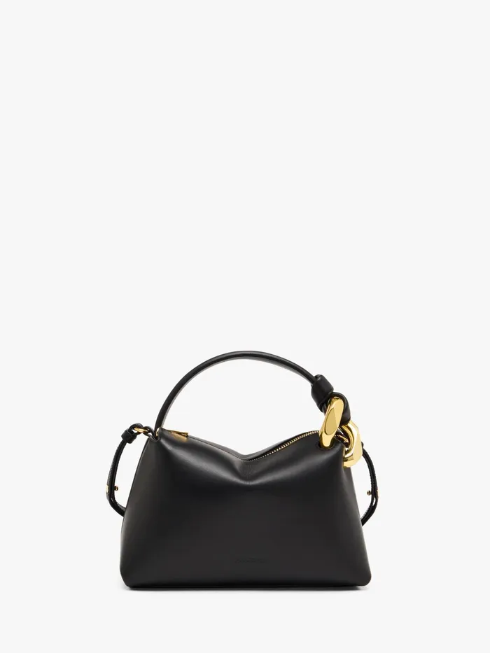 WomenMen Top Handle Bags JW Anderson SMALL JWA CORNER BAG 8211 LEATHER CROSSBODY BAG Black