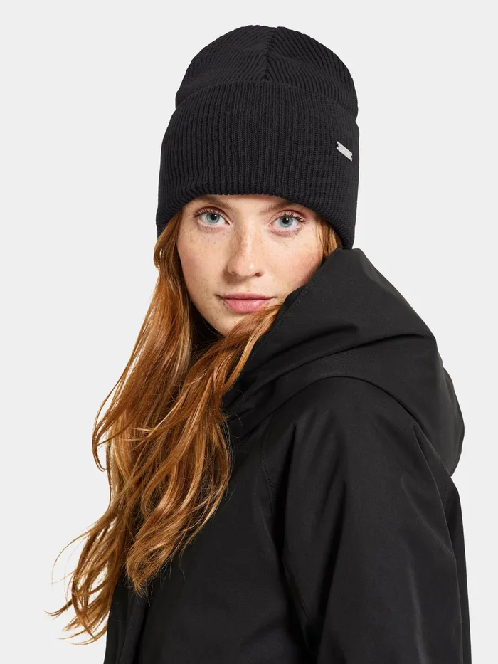 WomenMenYouth River Beanie Black Didriksons Hats and Caps