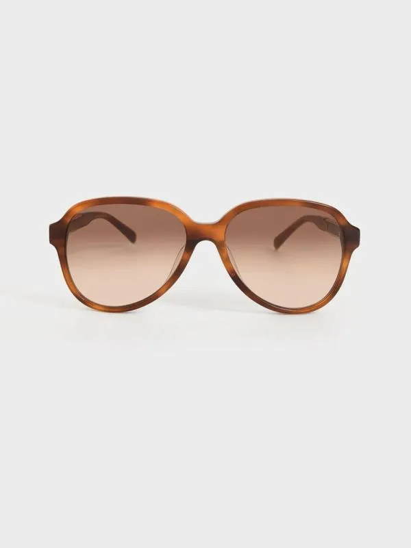Women Metallic Braided Temple Acetate Aviator Sunglasses 8211 T Shell CHARLES and KEITH Aviator Women Metallic Braided Temple Acetate Aviator Sunglasses 8211 T Shell CHARLES and KEITH Aviator