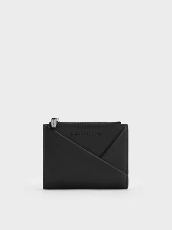 Women Midori Geometric TopZip Wallet 8211 Noir CHARLES and KEITH Small Wallets