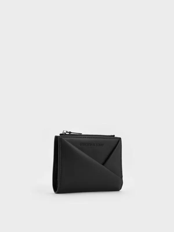 Women Midori Geometric TopZip Wallet 8211 Noir CHARLES and KEITH Small Wallets