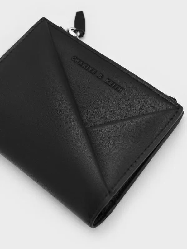 Women Midori Geometric TopZip Wallet 8211 Noir CHARLES and KEITH Small Wallets