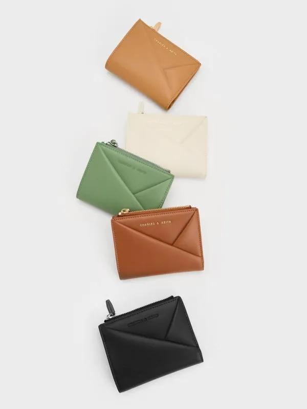 Women Midori Geometric TopZip Wallet 8211 Noir CHARLES and KEITH Small Wallets