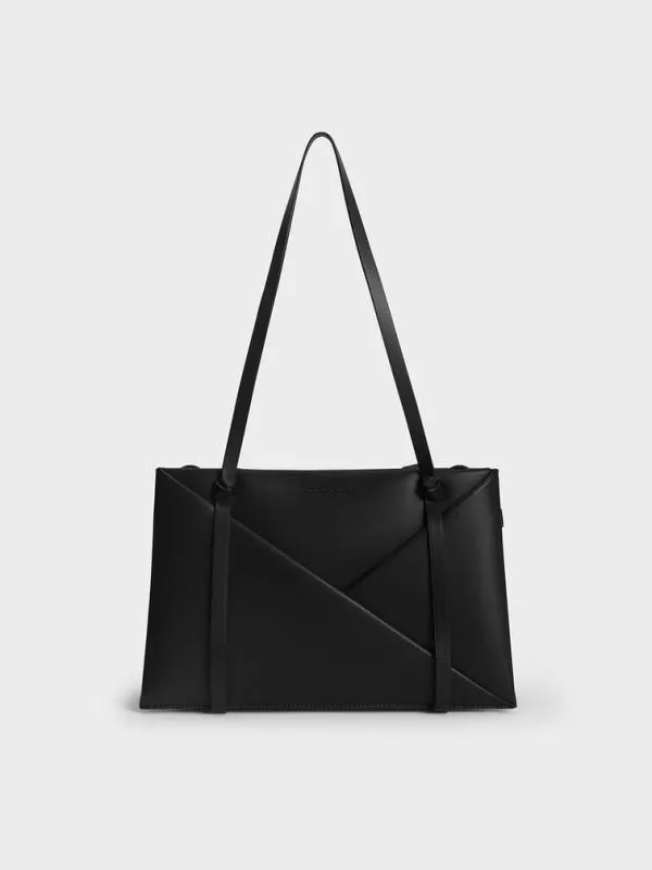 Women Midori Geometric Tote Bag 8211 Noir CHARLES and KEITH Tote Bags