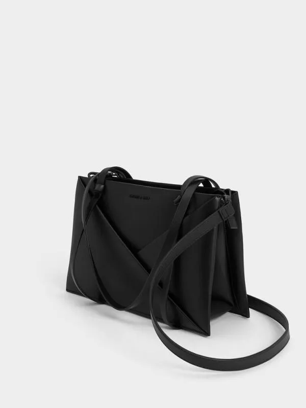 Women Midori Geometric Tote Bag 8211 Noir CHARLES and KEITH Tote Bags