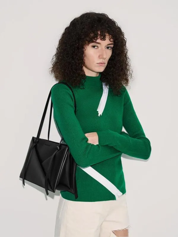 Women Midori Geometric Tote Bag 8211 Noir CHARLES and KEITH Tote Bags