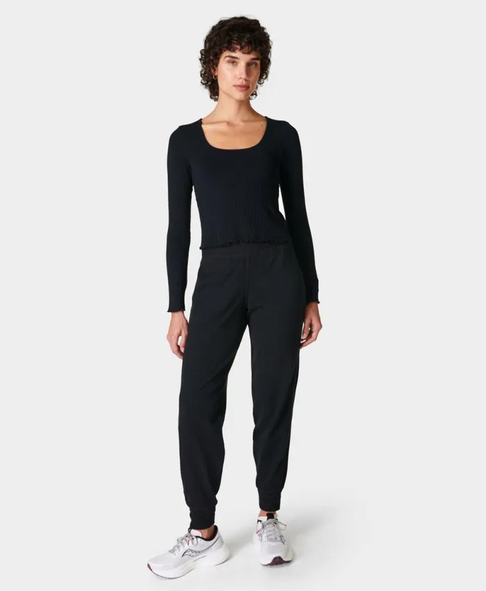 Women Mindful Seamless Long Sleeve Top Black Sweaty Betty Long Sleeve Tops