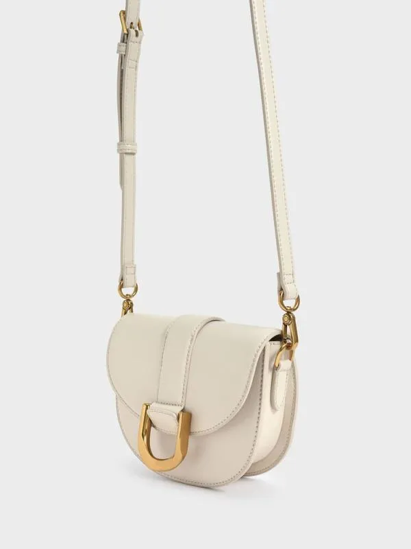 Women Mini Gabine Saddle Bag 8211 Cream CHARLES and KEITH Crossbody Bags Women Mini Gabine Saddle Bag 8211 Cream CHARLES and KEITH Crossbody Bags