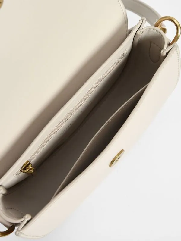 Women Mini Gabine Saddle Bag 8211 Cream CHARLES and KEITH Crossbody Bags Women Mini Gabine Saddle Bag 8211 Cream CHARLES and KEITH Crossbody Bags