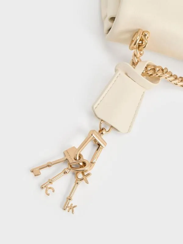 Women Mini Kerry ChainHandle Crossbody Bag 8211 Cream CHARLES and KEITH Crossbody Bags