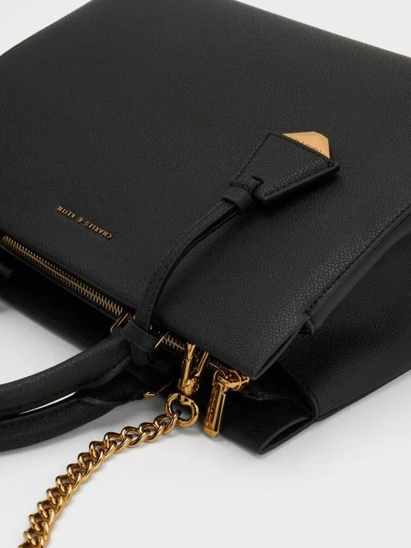 Women Mirabelle Structured Top Handle Bag 8211 Black CHARLES and KEITH Top Handle Bags