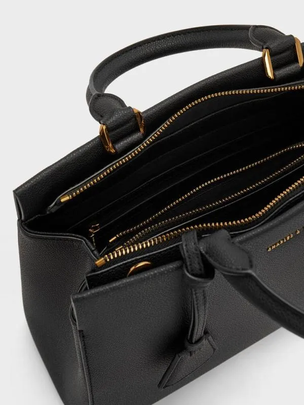 Women Mirabelle Structured Top Handle Bag 8211 Black CHARLES and KEITH Top Handle Bags