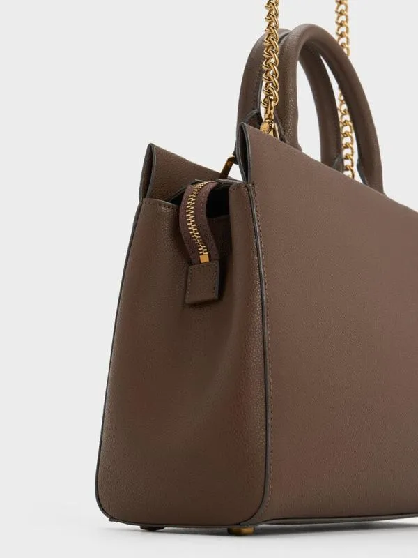 Women Mirabelle Structured Top Handle Bag 8211 Dark Brown CHARLES and KEITH Top Handle Bags