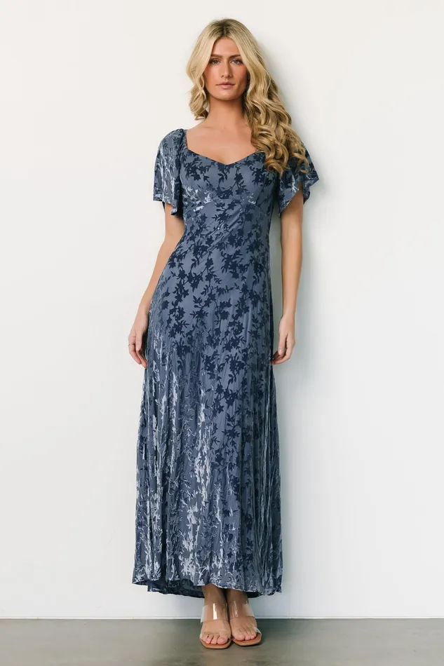 Women Mother Of The Bride Baltic Born Everley Velvet Maxi Dress Whisper Blue Women Mother Of The Bride Baltic Born Everley Velvet Maxi Dress Whisper Blue