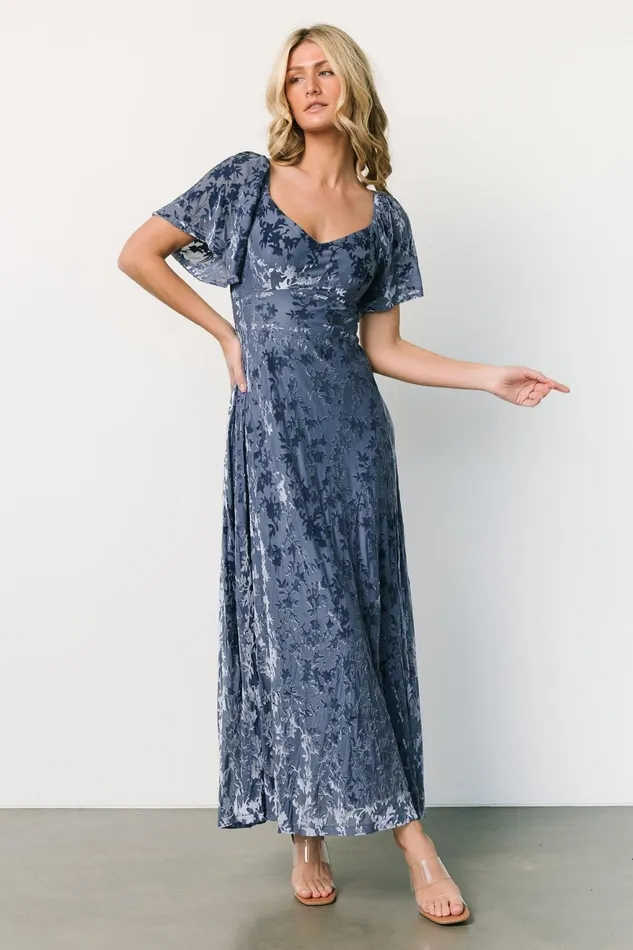 Women Mother Of The Bride Baltic Born Everley Velvet Maxi Dress Whisper Blue Women Mother Of The Bride Baltic Born Everley Velvet Maxi Dress Whisper Blue
