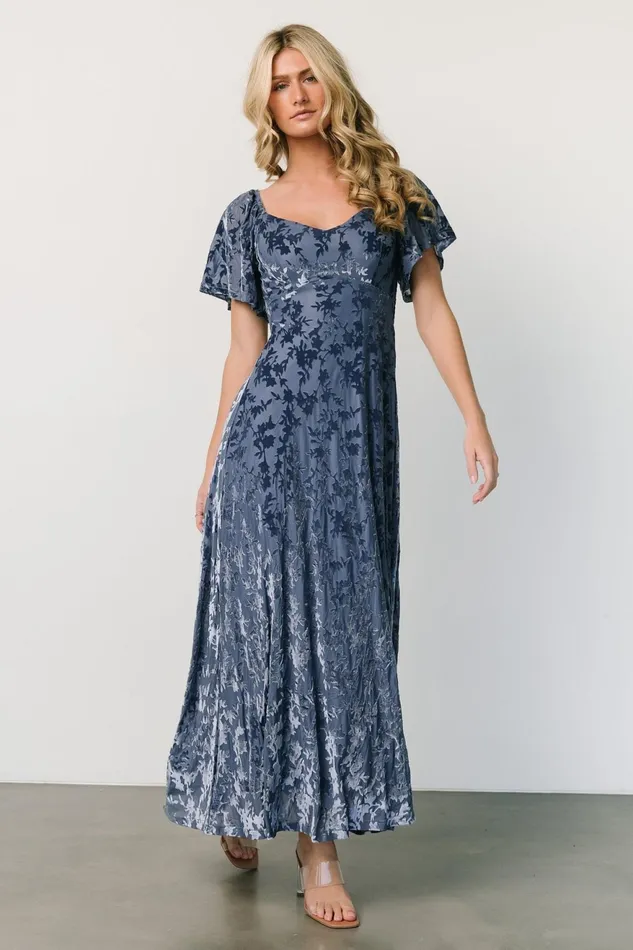 Women Mother Of The Bride Baltic Born Everley Velvet Maxi Dress Whisper Blue Women Mother Of The Bride Baltic Born Everley Velvet Maxi Dress Whisper Blue