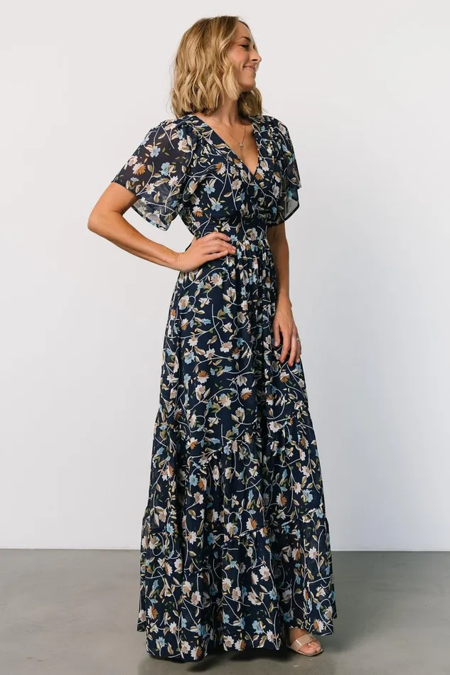 Women Mother Of The Bride Baltic Born Katherine Maxi Dress Dark Blue Floral Women Mother Of The Bride Baltic Born Katherine Maxi Dress Dark Blue Floral